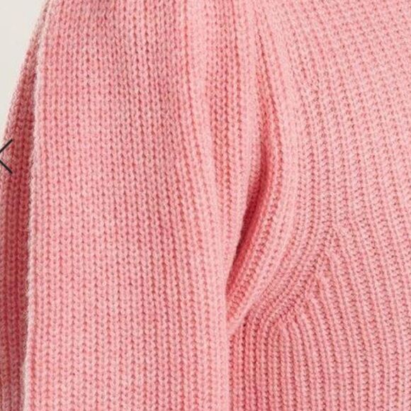 Frame Denim Wool and Cashmere Puff Sleeve Luxury Sweater in Spanish Pink - Picture 11 of 15